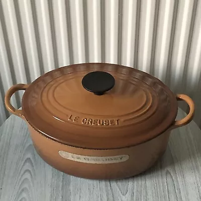 Vintage Oval Casserole Dish With Lid By Le Creuset / Hazelnut Brown / Cast Iron • £80