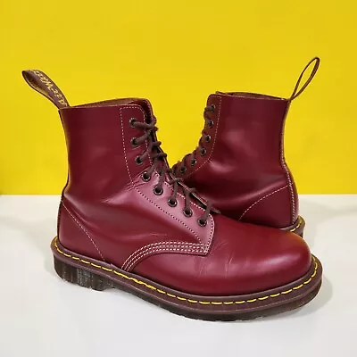 💥Dr. Martens Doc England MIE Rare Vintage Oxblood Leather 1460 Boots UK8 US9💥 • $169