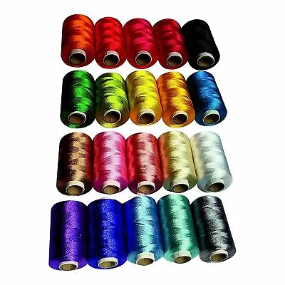 Traditional Silk Threads Spools Multicolour Each 900 Meter 20 Pcs • $22.04