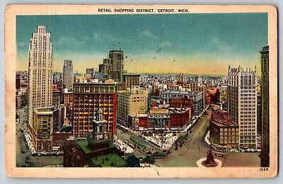 Detroit Michigan MI - Retail Shopping District - Vintage Postcard - Posted • $4.49