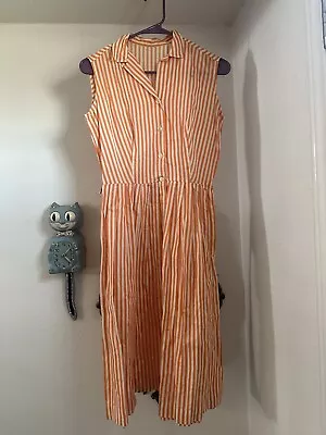 Vintage Orange Striped Sundress  • $16.99