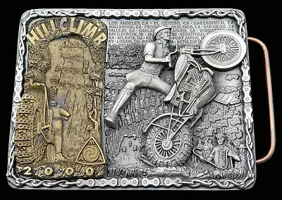 AMA 2000 Motorcycle Hillclimb AMA Racing Pewter Brass Vintage Belt Buckle • $70