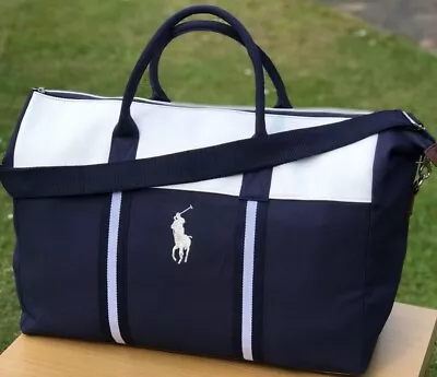 Ralph Lauren Blue And White Duffle Bag / Weekend / Travel / Gym / Holdall  • £34