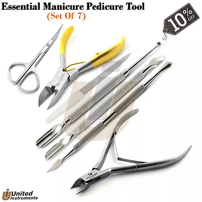 Essential Mani-Pedi Tools Nail Clipper Nipper Cuticle Pusher Scissors Nail Care • $29.90