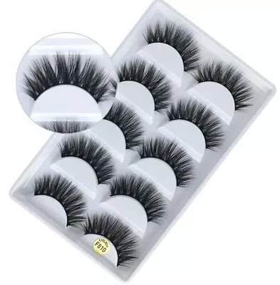 3D Mink False Eyelashes Wispy Cross Long Thick Soft Fake Eye Lashes 5 Pairs New • £4.46