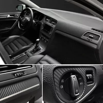 Carbon Fiber Black Sticker Car Interior Film Molding Trim Decor Auto Accessories • $13.19