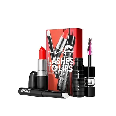 MAC Lashes To Lips Kit: RED - Mascara Lip Base Lipstick - Lady Danger • $19.76