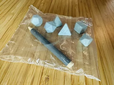 Tsr Sealed Set Of Mentzer Dice New In Bag - Light Blue With Crayon - D&d Ad&d • $8.50