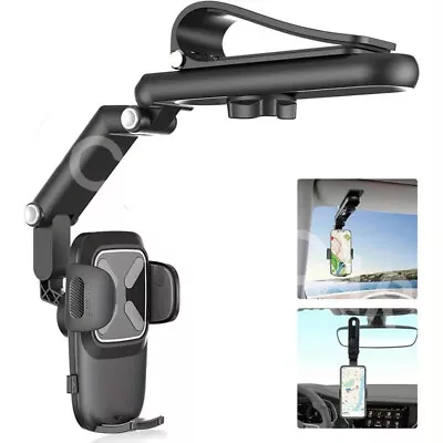 360° Phone Holder Car Sun Visor Mount Bracket Rotatable For 4-7in GPS Cell Phone • $16.10