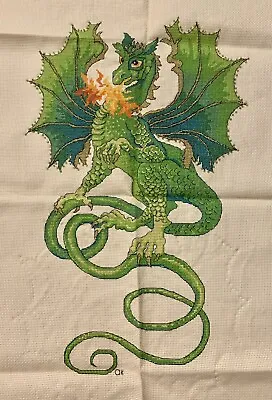 £250 • Buy Large Dragon Finished Completed Cross Stitch Hand Embroidery Unframed Fantasy