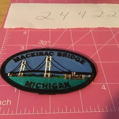 Vintage BIG MACKinac BRIDGE ARCHITECTURE MACKINAW CITY Michigan Patch • $6.99