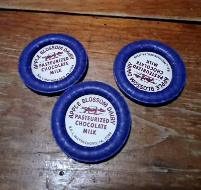 3  APPLE BLOSSOM DAIRY WAYNESBORO PA Pennsylvania Milk Bottle Caps  • $4.99