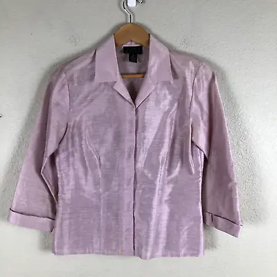 Sigrid Olsen Pants Shirt Set Womens Small Pink Linen Blend Matching Top Bottom • $7.68