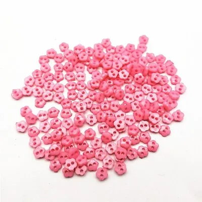 £6.73 • Buy Lot 50 Button Pink Flower 6mm 2 Hole Scrapbooking DIY Haberdashery Sewing Deco