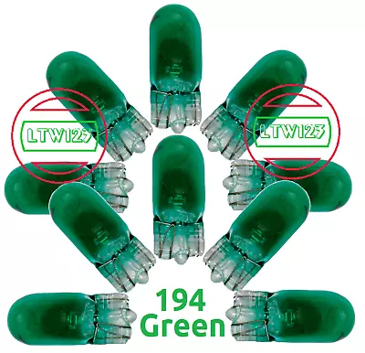 (10)194 Green T10 Wedge Car Mini Bright Light Bulb W5W 5050 2825 158 192 168  • $8.45