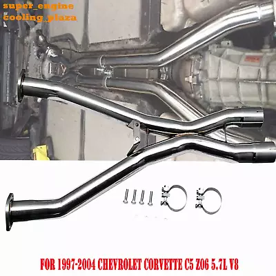 Dual 2.5  X-Pipe For 1997-2004 1999 2000 Chevrolet Corvette C5 Z06 5.7L V8 60087 • $192.03