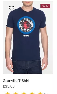 Merc London T-shirt Navy S Mens 60s Mod Granville. • £5