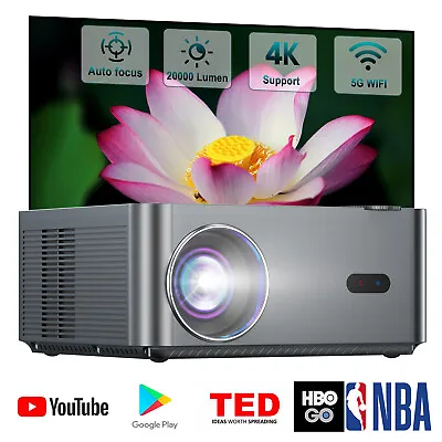 5G WIFI Autofocus Beamer 4K Android UHD 1080P LED HDMI Projector Home Multimedia • £135.04