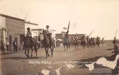 Plentywood Montana Indian Parade 1911 Real Photo Vintage Postcard AA75322 • $19.75