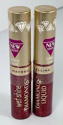 New (2) MAYBELLINE WET SHINE DIAMONDS LIQUID Lipcolor - ETERNAL FLAME *RARE! • $49.99