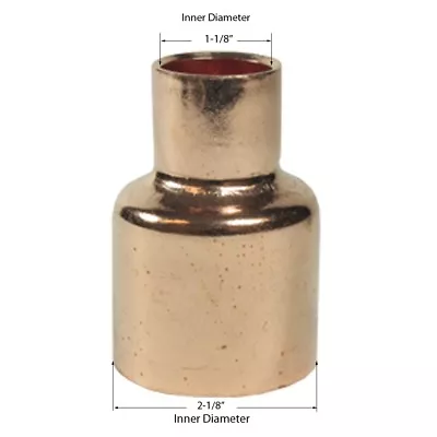 Libra Supply 2'' X 1'' 2 X 1 Inch Copper Pressure Coupling Bell Reducer CxC  • $19.94