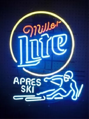 New Miller Lite Apres Ski Neon Light Sign 24 X20  Lamp Poster Real Glass • $220.49