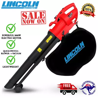Lincoln Electric Leaf Blower Vacuum Variable Speed 3000W Garden Mulcher Vac✅ • $103.95