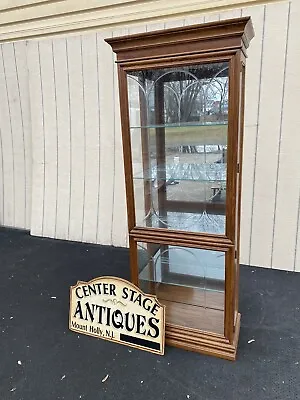 BN 02:     Etched Glass Reinisch Oak  Curio China Cabinet • $525