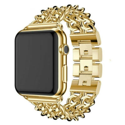 $16.28 • Buy Metal Chain Stainless Steel Strap Band For Apple Watch IWatch Series 7/6/5/4/3/2