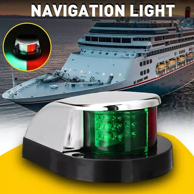 LED Marine Boat Yacht Bow Ship Deck Navigation Light Nav Lamp 12V 3W Green +Red • $13.99