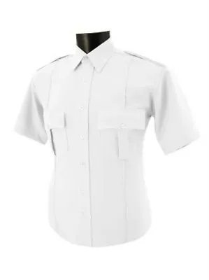 Police Security White Polyester Shirt Short Sleeve • $15.99