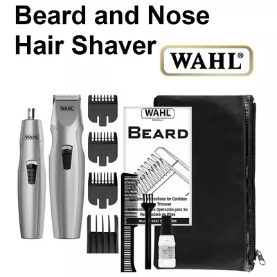 WAHL Cordless Beard And Nose Hair Shaver Trimmer Grooming Kit Clipper Portable • $54.90