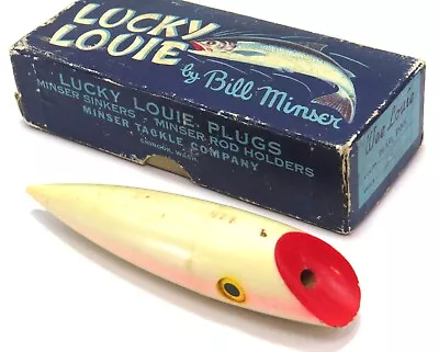 Wee Louie Bill Minser Vintage Plastic Fishing Lure Box No Hook Pearl Pink • $21.99