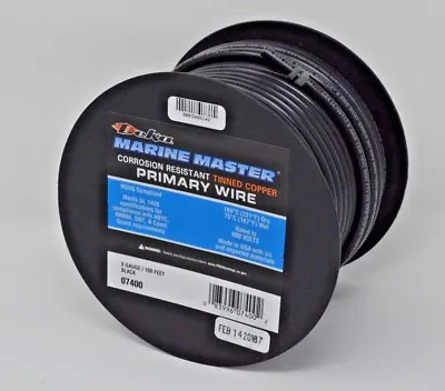 DEKA 14 AWG BLACK Marine Tinned Copper Boat Stranded Wire 100 Feet • $29.99