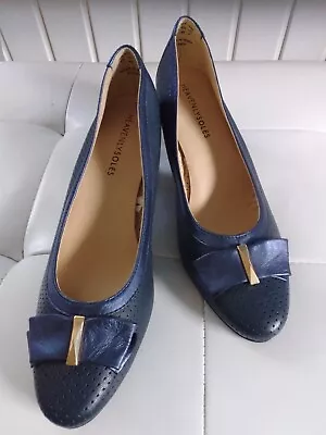 Heavenly Soles Size 7eee Extra Wide Fit Blue Navy Court Shoes 00042124b274 • £26.99