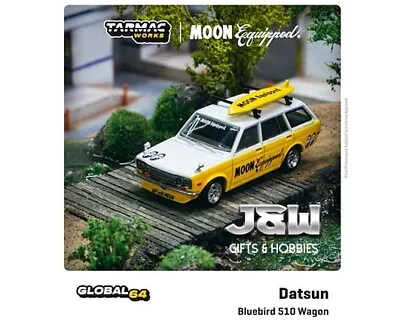 Tarmac Works Datsun Bluebird 510 Wagon Mooneyes With Surfboard Global64 1/64 • $10.99