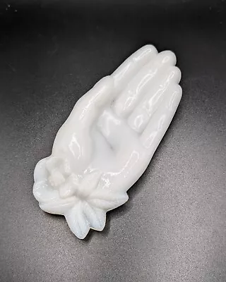 Vintage McKee Milk Glass Victorian Style Hand Jewelry Ring Soap Trinket Dish • $13.99