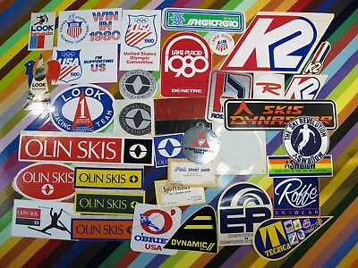 Vtg 1970s 1980s Ski Skiing Sticker - Fischer Look Olin Rossignol Tecnica + • $21