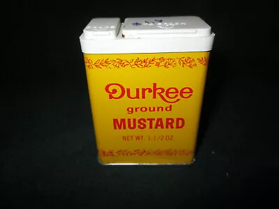 Durkee Ground Mustard Vintage Spice Tin 1960's  1/3 Full • $4