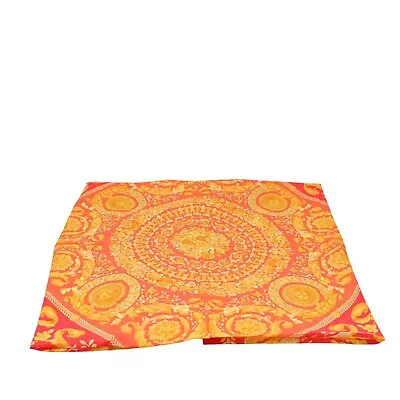 Versace Atelier 100% Cotton Red & Yellow Medusa Scarf Foulard Wrap Cover Up • $150