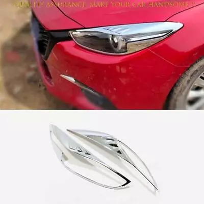 For Mazda 3 Axela Sedan 2017-2018 Glossy Chrome Front Headlight Eyelid Frame 2PC • $115.22