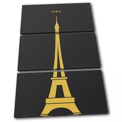 Eiffel Tower Paris City Landmarks TREBLE CANVAS WALL ART Picture Print • $94.99