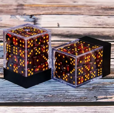 NEW Dice Cube Set Of 36 D6 (12mm) - MidNight Dark Ruby • $17.99
