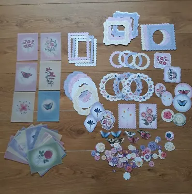 Kanban -Pretty Floral Cardmaking Kit;Toppers/Vellums/Frames/Embellishments • £3.99