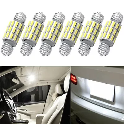 6PCS White Festoon 31-36MM Dome Map Interior LED Light Lamp Bulb 6500K 6411 6418 • $17.09