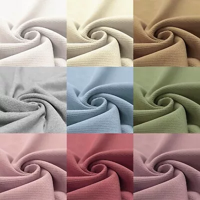 Waffle Jersey Fabric 100% Cotton 300gsm 18 X Plain Colours • £7