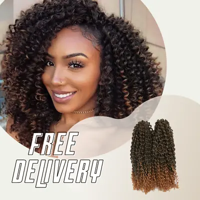 £11.99 • Buy 12 Inch Marley Bob Weaving Hair Extensions Curly Deep Afro Kinky Crochet Hair