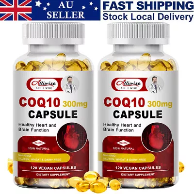 2 Bottles CoQ 10 Coenzyme Q10 120 Capsules Cardiovascular Heart Health 300mg AU • $40.99