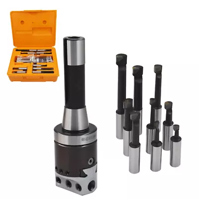 9 Pcs 1/2  Carbide Boring Bar Set 2  Boring Head R8 Shank For Bridgeport Milling • $60.77