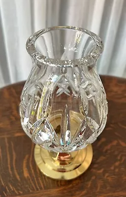 Waterford Crystal Belmont Lismore Brass Hurricane Lamp • $150